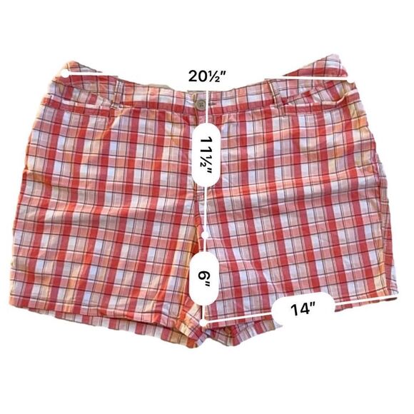 Women's St. John's Bay Red White Plaid Shorts Size 20W - Picture 5 of 7
